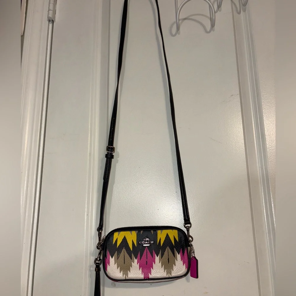 Coach Coachella Hawk Feathers Double Zip Wristlet & Crossbody – Rare - Picture 12 of 14